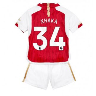 Nogometni dresi za otroke kompleti Arsenal Domači 2023-24 Granit Xhaka 34 Kratek Rokav + Kratke hlače