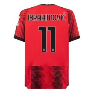 Poceni Moški Nogometni dresi AC Milan Domači Kratek Rokav 2023-24 z lastnim imenom Zlatan Ibrahimovic 11