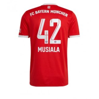 Poceni Moški Nogometni dresi Bayern Munich Domači Kratek Rokav 2023-24 Jamal Musiala 42