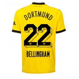 Poceni Moški Nogometni dresi Borussia Dortmund Domači Kratek Rokav 2023-24 Jude Bellingham 22