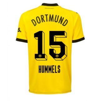 Poceni Moški Nogometni dresi BVB Borussia Dortmund Domači Kratek Rokav 2023-24 z lastnim imenom Mats Hummels 15
