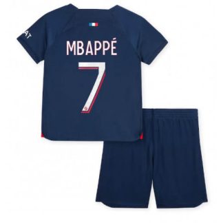 Poceni Otroški Nogometni dresi kompleti 23-24 Paris Saint-Germain PSG Domači Kylian Mbappe 7