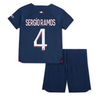 Poceni Otroški Nogometni dresi kompleti 23-24 Paris Saint-Germain PSG Domači Sergio Ramos 4