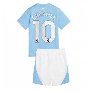Poceni Otroški Nogometni dresi kompleti Manchester City Domači 2023-24 Jack Grealish 10