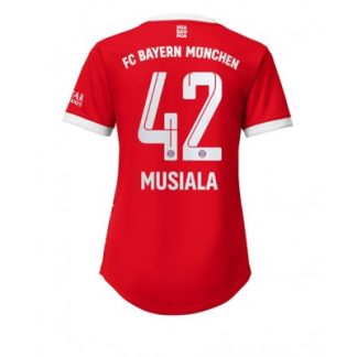 Poceni Ženski Nogometni dresi Bayern Munich Domači Kratek Rokav 2022-23 dresi tisk Jamal Musiala 42