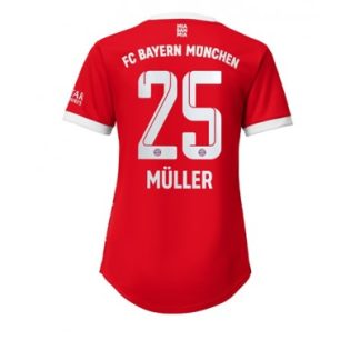 Poceni Ženski Nogometni dresi Bayern Munich Domači Kratek Rokav 2022-23 dresi tisk Thomas Muller 25