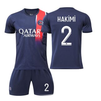 Prodajo Moški Nogometni dresi kompleti Paris Saint-Germain PSG Domači 2023-24 HAKiMi 2
