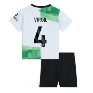 Virgil van Dijk 4 Novo Otroški Nogometni dresi Liverpool Gostujoči 2023-24 Kratek Rokav + Kratke hlače prodaja