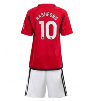 kje kupiti Otroški Nogometni dresi komplet Manchester United Domači 2023-24 tisk Marcus Rashford 10