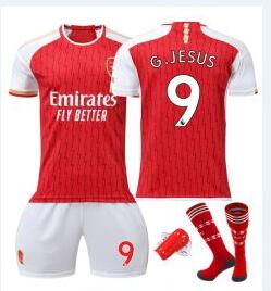 Novo Moški Nogometni dresi Arsenal Domači 2023-24 Kratek Rokav + Kratke hlače G.JESUS 9