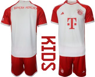 Novo Otroški Nogometni dresi komplet Bayern Munich Domači 2023 2024 z lastnim imenom