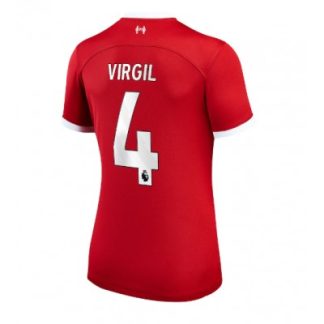 Poceni Liverpool Domači Ženski Nogometni dresi 2023 2024 Kratek Rokav Virgil van Dijk 4