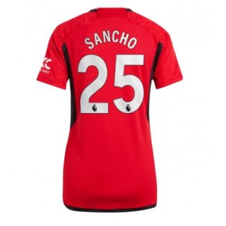 Poceni Manchester United Domači Ženski Nogometni dresi 2023 2024 Kratek Rokav Jadon Sancho 25