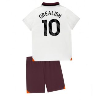 Jack Grealish #10 Poceni Otroški Nogometni dresi kompleti za otroke Manchester City Gostujoči 2023-24