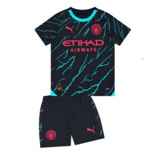 Najcenejši Otroški Nogometni dresi kompleti za otroke Manchester City Tretji 2023 2024 z lastnim imenom prodajo