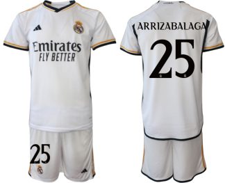Real Madrid Moški Nogometni dresi komplet Domači 2023-24 tisk ARRIZABALAGA 25