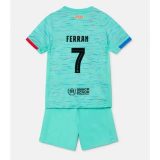 Ferran Torres # 7 Najcenejši Nogometni dresi kompleti za otroke Barcelona Tretji 2023-24