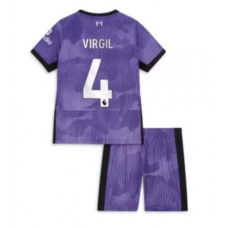 Najcenejši Nogometni dresi kompleti za otroke Liverpool Tretji 2023-24 Virgil van Dijk 4