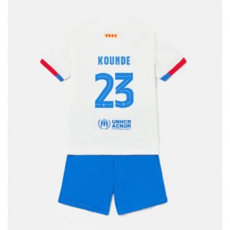 Najcenejši Otroški Nogometni dresi komplet Barcelona Gostujoči 2023-24 Jules Kounde 23