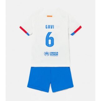 Najcenejši Otroški Nogometni dresi komplet Barcelona Gostujoči 2023-24 Paez Gavi 6