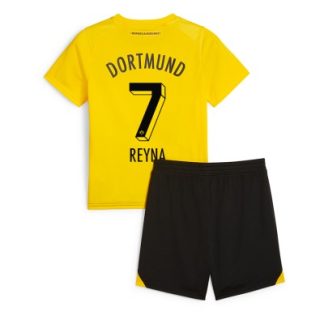 Otroški Nogometni dresi komplet za otroke Borussia Dortmund Domači 2023-24 Giovanni Reyna 7
