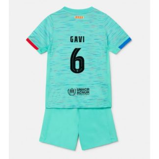 Paez Gavi # 6 Najcenejši Nogometni dresi kompleti za otroke Barcelona Tretji 2023-24