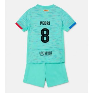 Pedri Gonzalez # 8 Najcenejši Nogometni dresi kompleti za otroke Barcelona Tretji 2023-24