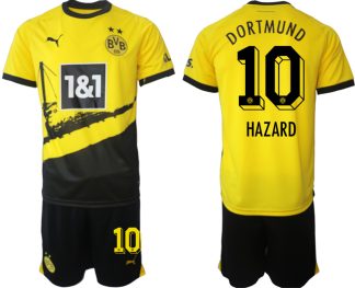 Poceni Moški Nogometni dresi kompleti Borussia Dortmund Domači 2023-24 tisk HAZARD 10