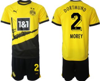 Poceni Moški Nogometni dresi kompleti Borussia Dortmund Domači 2023-24 tisk MOREY 2