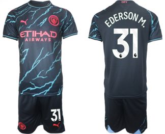 Poceni Moški Nogometni dresi kompleti Manchester City Tretji 2023/24 Ederson M. 31