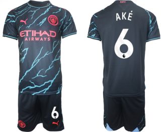 Poceni Moški Nogometni dresi kompleti Manchester City Tretji 2023/24 Nathan Ake 6