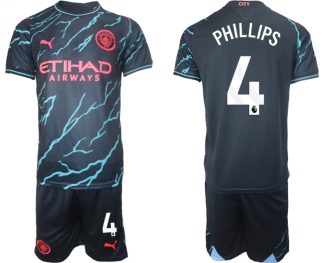 Poceni Moški Nogometni dresi kompleti Manchester City Tretji 2023/24 tisk Kalvin Phillips 4