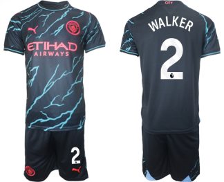 Poceni Moški Nogometni dresi kompleti Manchester City Tretji 2023/24 tisk Kyle Walker 2