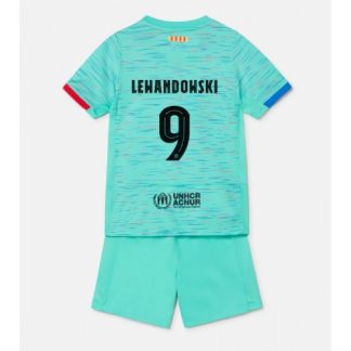 Robert Lewandowski # 9 Najcenejši Otroški Nogometni dresi kompleti za otroke Barcelona Tretji 2023-24