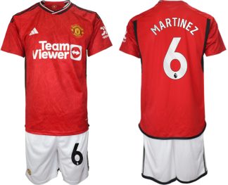 Najcenejši Moški Nogometni dresi komplet Manchester United Domači 2023-24 tisk MARTINEZ 6