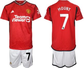 Najcenejši Moški Nogometni dresi komplet Manchester United Domači 2023-24 tisk MOUNT 7