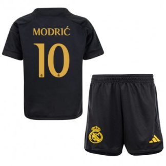 Najcenejši Otroški Nogometni dresi komplet Real Madrid Tretji 2023-24 tisk Luka Modric 10