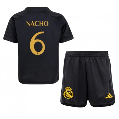 Najcenejši Otroški Nogometni dresi komplet Real Madrid Tretji 2023-24 tisk Nacho 6
