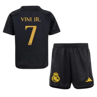 Najcenejši Otroški Nogometni dresi komplet Real Madrid Tretji 2023-24 tisk Vinicius Junior 7