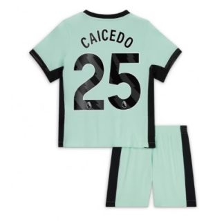 Najcenejši Otroški Nogometni dresi kompleti Chelsea Tretji 2023-2024 tisk Moises Caicedo 25