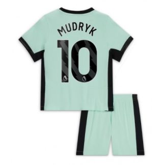 Najcenejši Otroški Nogometni dresi kompleti Chelsea Tretji 2023-2024 tisk Mykhailo Mudryk 10