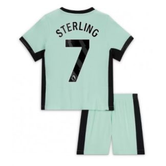 Najcenejši Otroški Nogometni dresi kompleti Chelsea Tretji 2023-2024 tisk Raheem Sterling 7