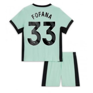 Najcenejši Otroški Nogometni dresi kompleti Chelsea Tretji 2023-2024 tisk Wesley Fofana 33