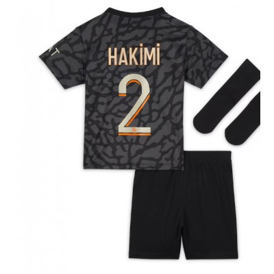 Najcenejši Otroški Nogometni dresi kompleti Paris Saint-Germain PSG Tretji 2023-24 Achraf Hakimi 2