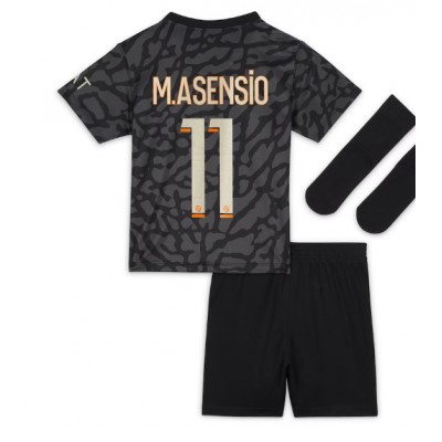 Najcenejši Otroški Nogometni dresi kompleti Paris Saint-Germain PSG Tretji 2023-24 Marco Asensio 11