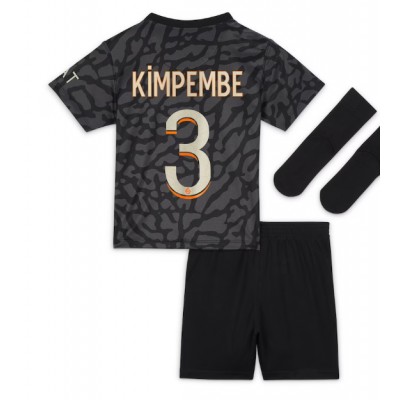 Najcenejši Otroški Nogometni dresi kompleti Paris Saint-Germain PSG Tretji 2023-24 Presnel Kimpembe 3