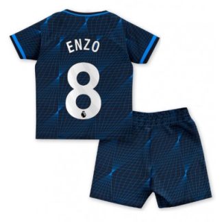 Novo Otroški Nogometni dresi kompleti Chelsea Gostujoči 2023-2024 Enzo Fernandez 8