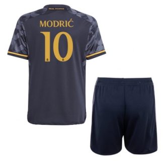 Novo Otroški Nogometni dresi Real Madrid Gostujoči 2023-24 Kratek Rokav + Kratke hlače Luka Modric 10