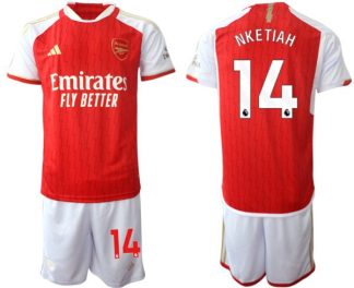 Najcenejši Moški Nogometni dresi kompleti Arsenal 2023-24 rdeča bela Eddie Nketiah 14 prodajo