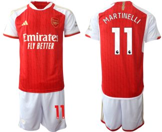 Najcenejši Moški Nogometni dresi kompleti Arsenal 2023-24 rdeča bela Gabriel Martinelli 11 prodajo